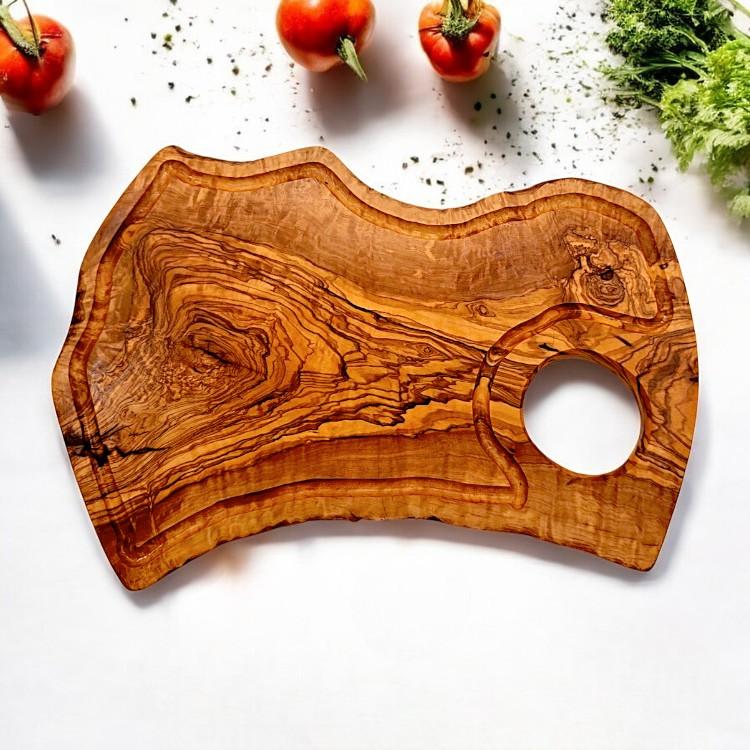 40cm Olive Wood Chopping Board with Juice Groove - Image 2