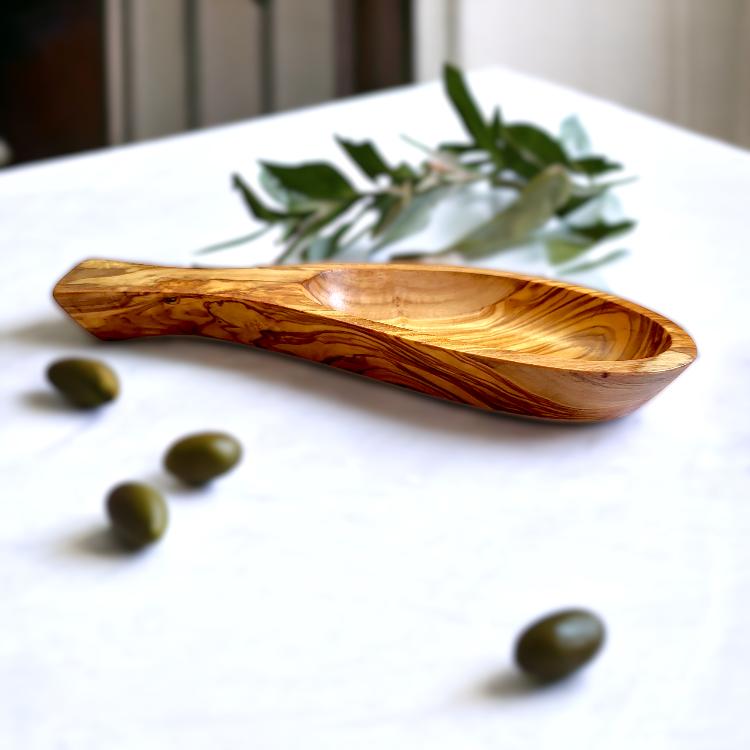 HANDCRAFTED OLIVE WOOD LEAF-SHAPED BOWL - Image 6