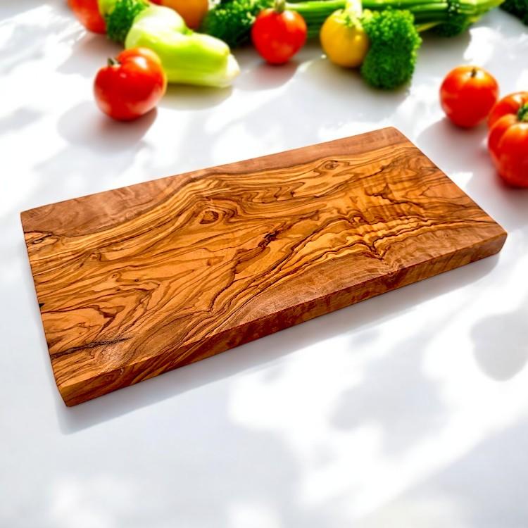 40cm × 20cm LARGE RECTANGULAR OLIVE WOOD CHOPPING & GRAZING BOARD - Image 5