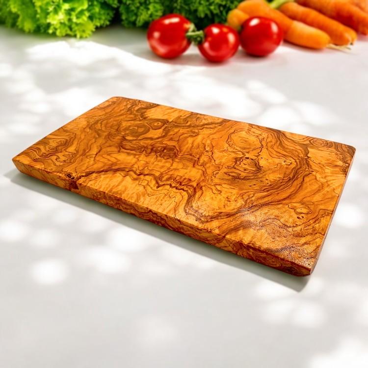 30cm × 15cm RECTANGULAR OLIVE WOOD CHOPPING & SERVING BOARD - Image 4