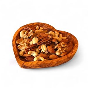 SMALL OLIVE WOOD HEART BOWL