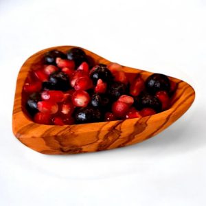 MEDIUM OLIVE WOOD HEART BOWL