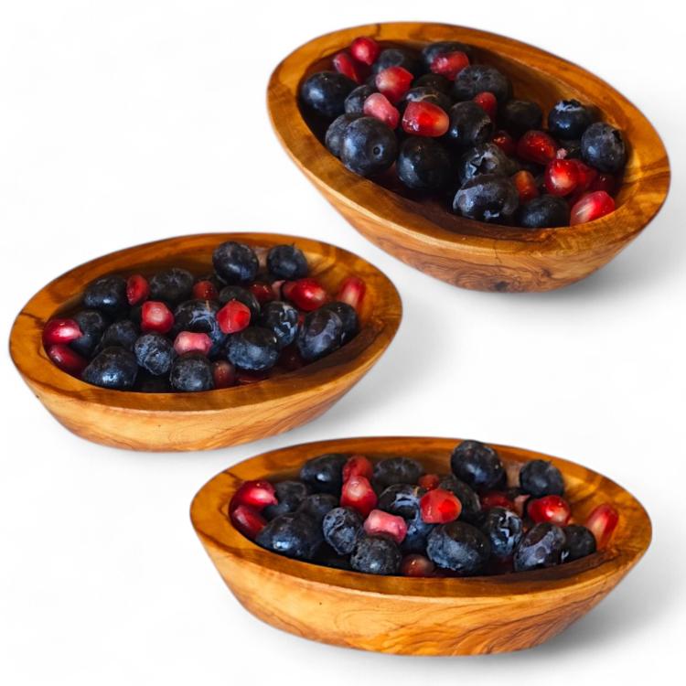 SMALL OVAL OLIVE WOOD DISH - Image 3