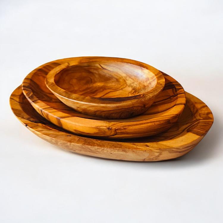 LARGE OVAL OLIVE WOOD DISH - Image 3