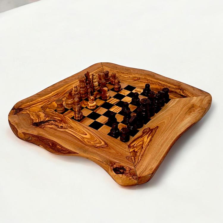 LARGE OLIVE WOOD CHESS BOARD - Image 3