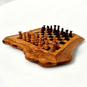 LARGE OLIVE WOOD CHESS BOARD